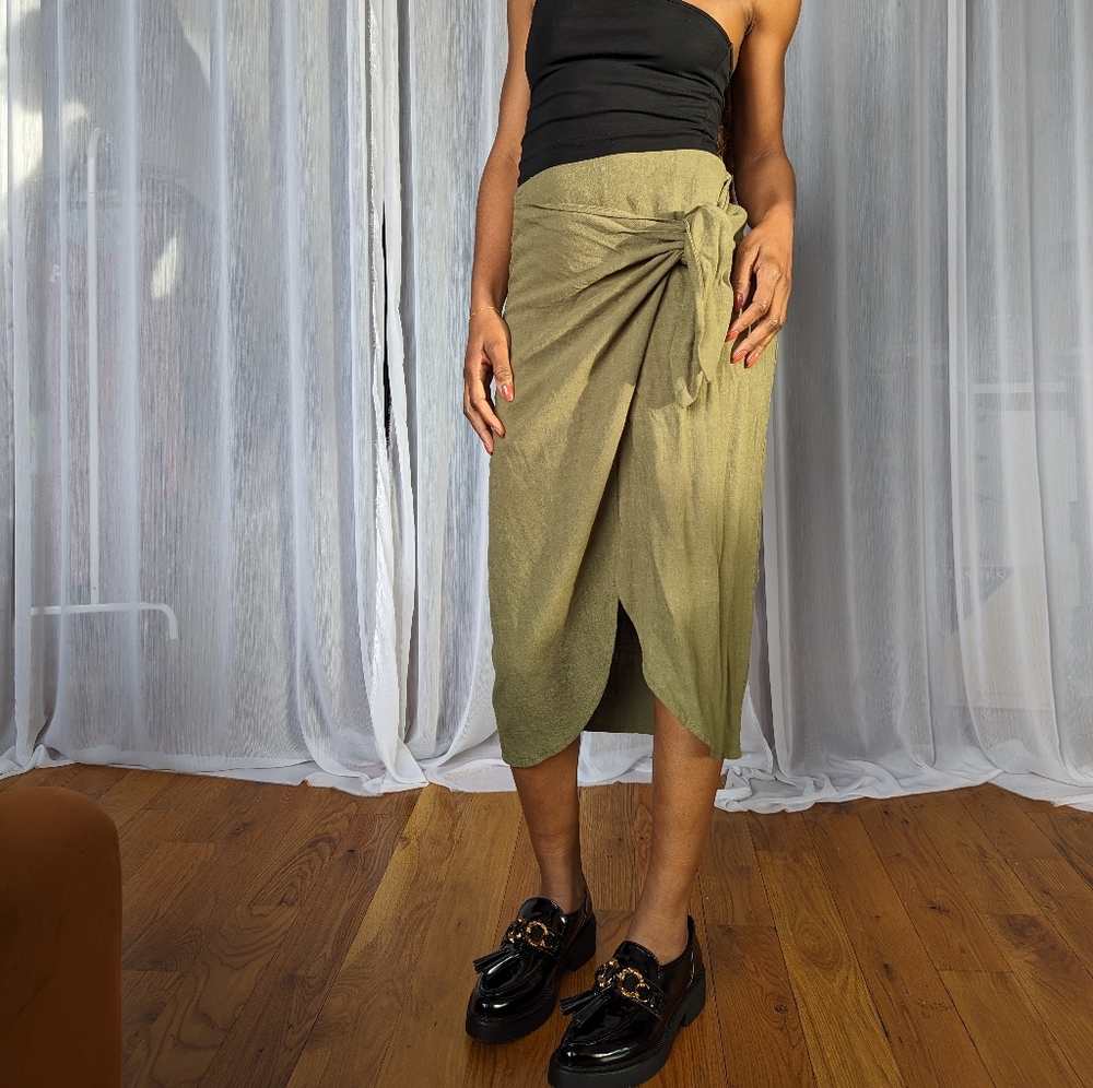 NWT Women's Linen Wrap Skirt - Eye To Eye | Size Small - Picture 4 of 9